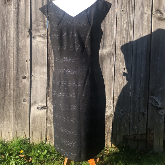 Mossimo Sleeveless Pleated breasted Black Stretch Dress with Shimmery Stripes! - Picture 1 of 11